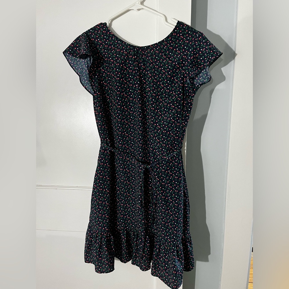 Boden Pocket Dress- blue with pink flowers